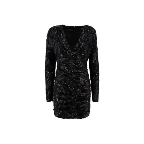 Rotate Sequined V-Neck Mini Dress