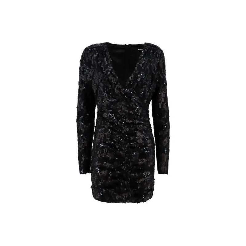 Rotate Sequined V-Neck Mini Dress-0