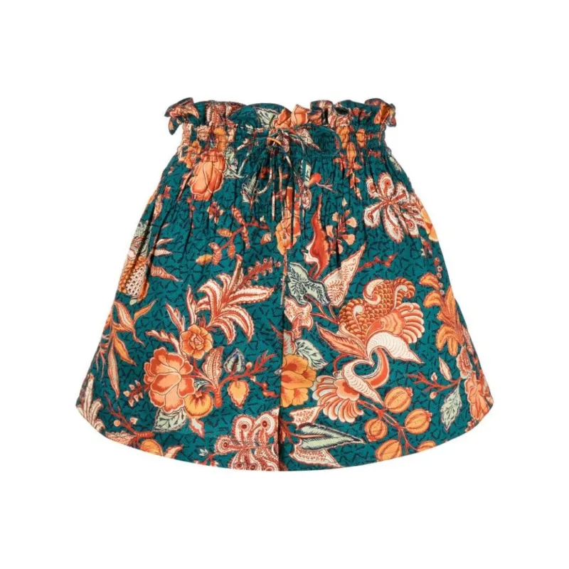 Ulla Johnson Rylan Delphinium-print Cotton Shorts-0
