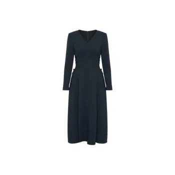 IDPAN Long Sleeved Dress Women's Navy Blue