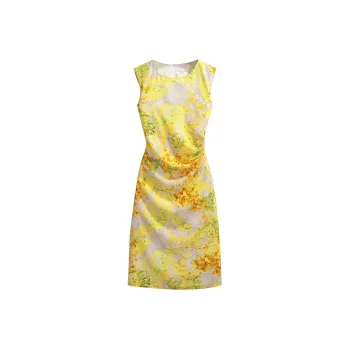 Silky Queen Sleeveless Dress Women's Yellow