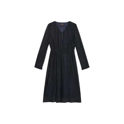 Yiner Long Sleeved Dresses Women's Deep Sea Blue