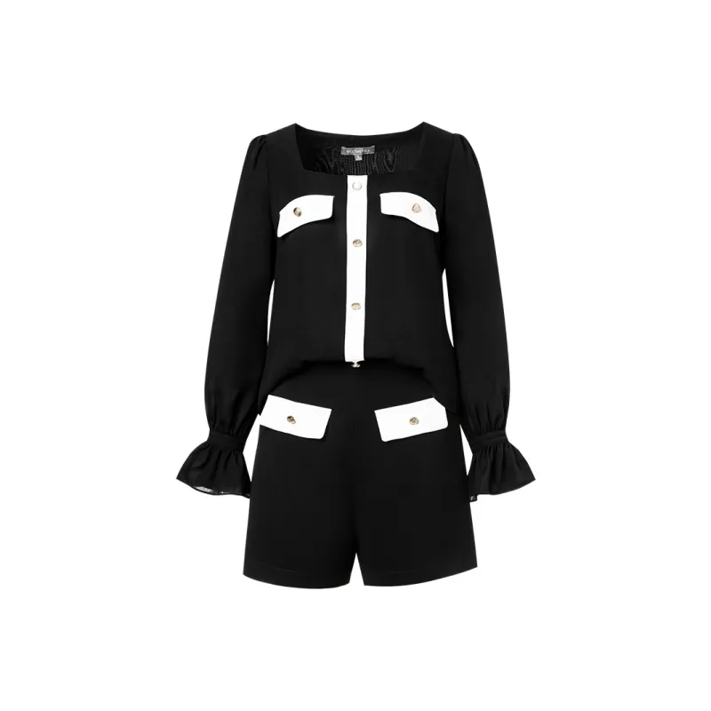 MeetMetro Casual Suit Women's Black-0
