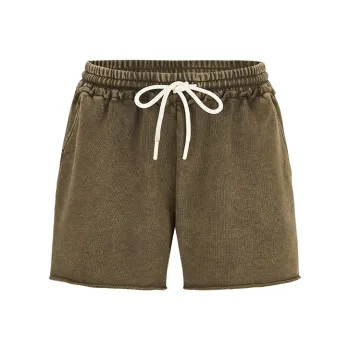 URBAN REVIVO Casual Shorts Unisex Yellow Brown