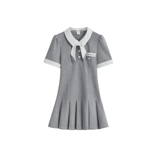 JOSR Short Sleeved Dresses Women's Gray
