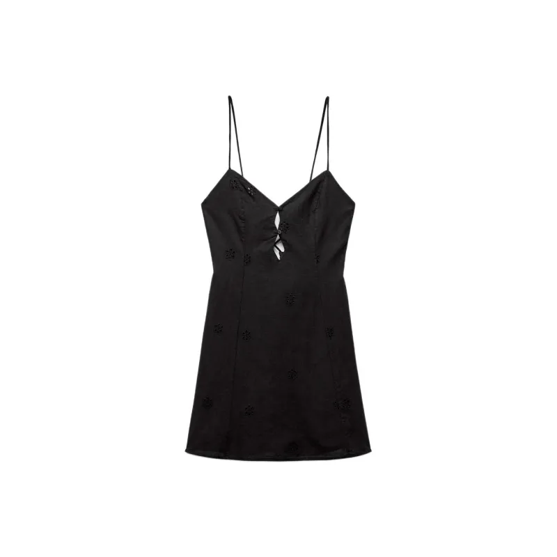 ZARA Slip Dresses Women's Black-0