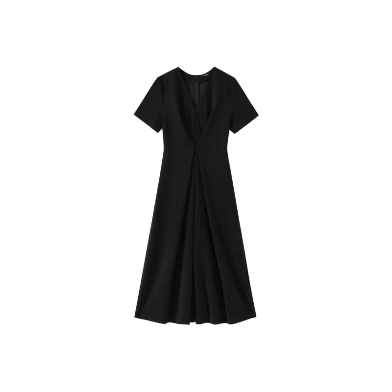 Hacikis Short Sleeved Dress Women's Runway Black-0