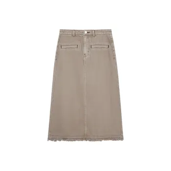 JESSYLINE Denim Long Skirt Women's Khaki