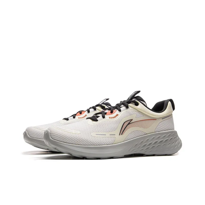 LiNing Anti Slip Wear Resistant Low Top Casual Running Shoes Men's Mist White-4