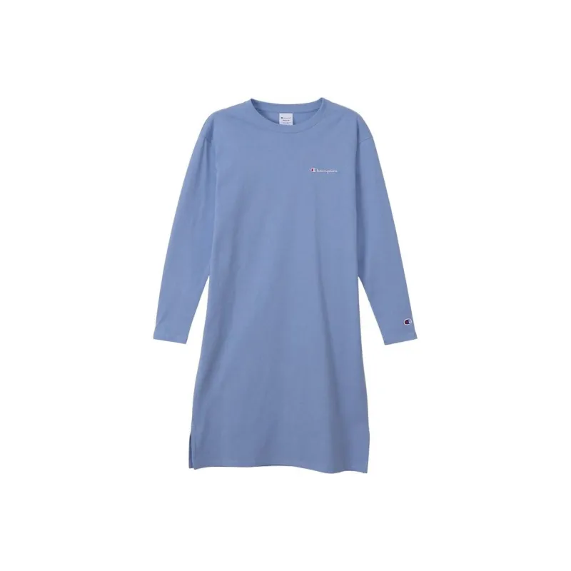 Champion FW24 Long-Sleeved Dresses Women's Light Blue-0