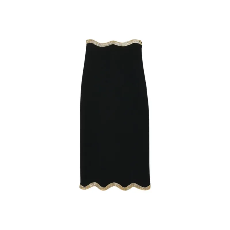 Sandro Chain detail Knitted Maxi Skirt-0