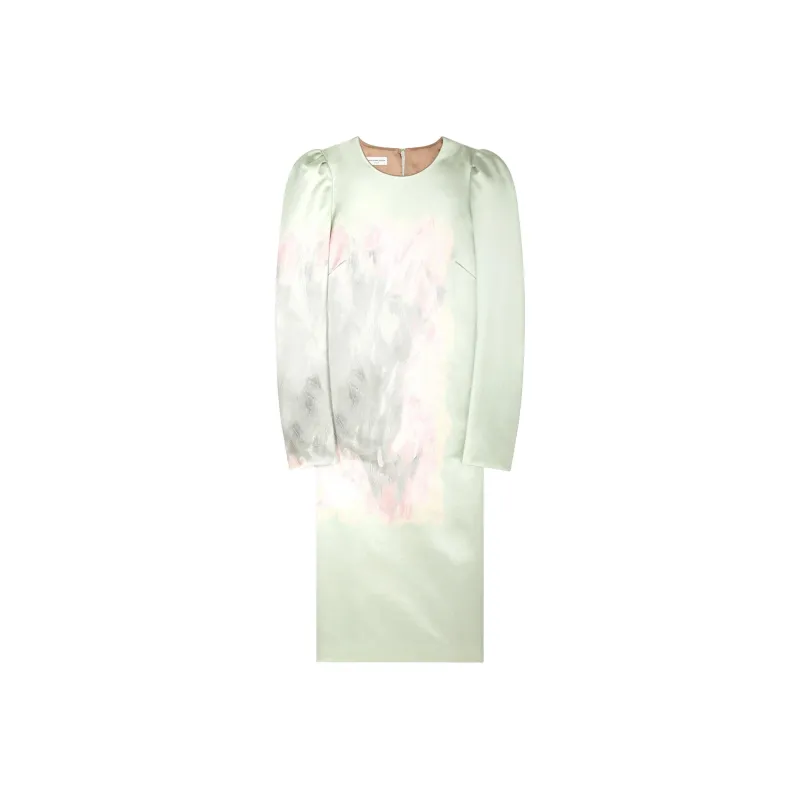 DRIES VAN NOTEN Paint Stroke-print Silk Dress-0