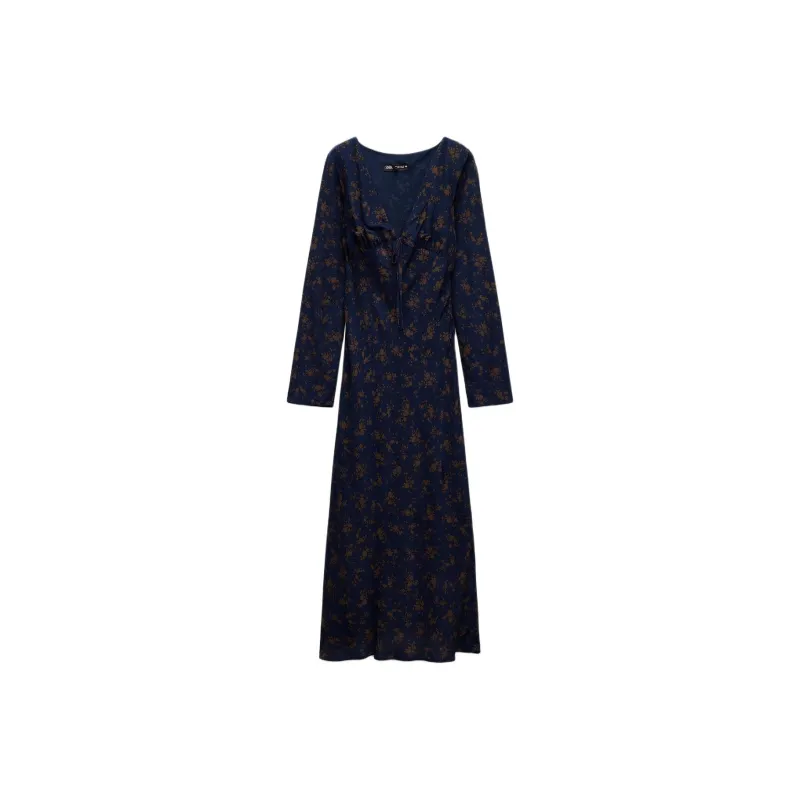 ZARA Trf Long-Sleeved Dresses Women's Blue-0