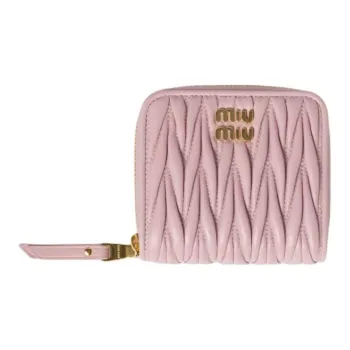 MIU MIU Matelassé Lambskin Wallet Small Size Women's Pink