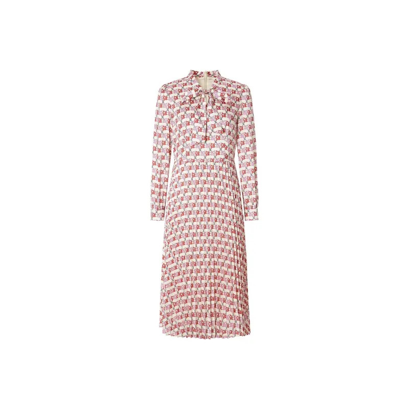JZ. ANNAKRO Long Sleeved Dress Women's Floral Ecru-0
