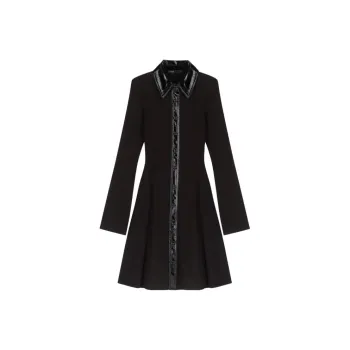 Maje Long sleeve Ribbed Minidress