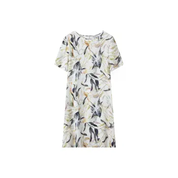 H-YXIANG Short-Sleeved Dresses Women's Fallen Leaves Fantasy