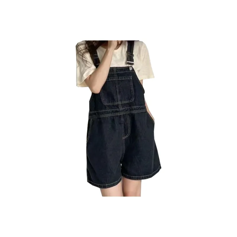Concubine Zhu Overalls Women's Light Blue Black-4