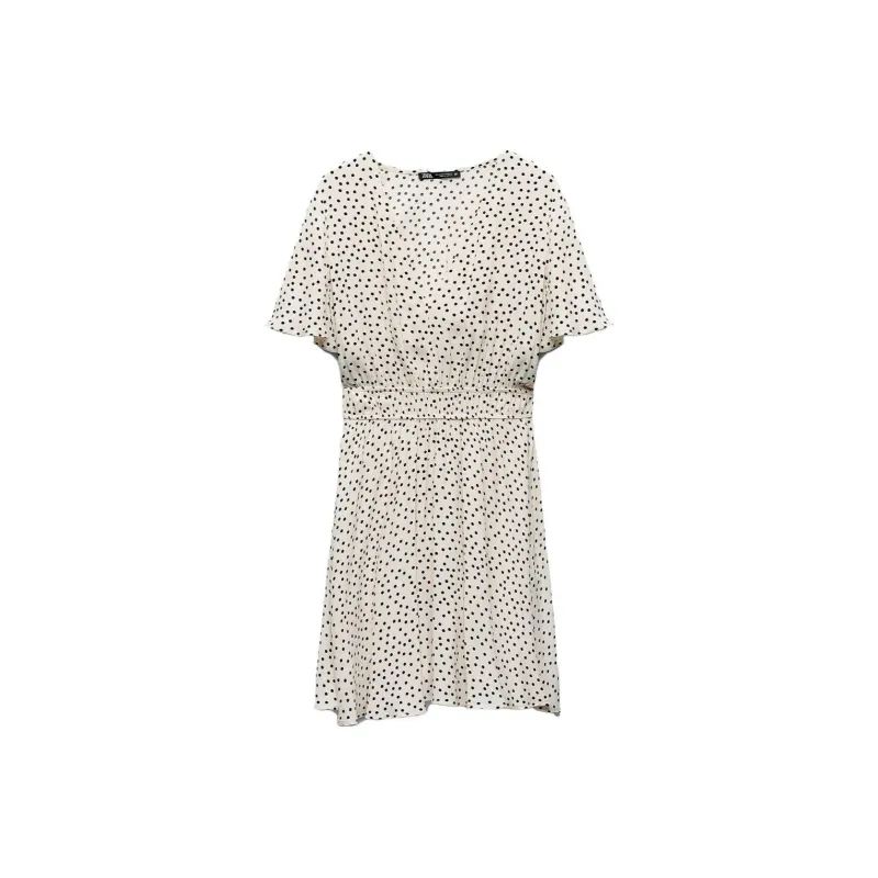 ZARA Short-Sleeved Dresses Women's White-0