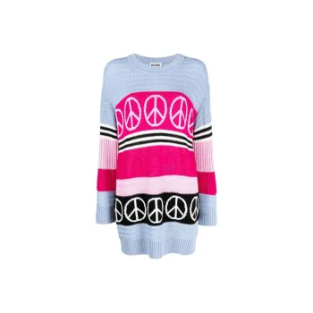MOSCHINO Peace Sign Colour block Sweater Dress