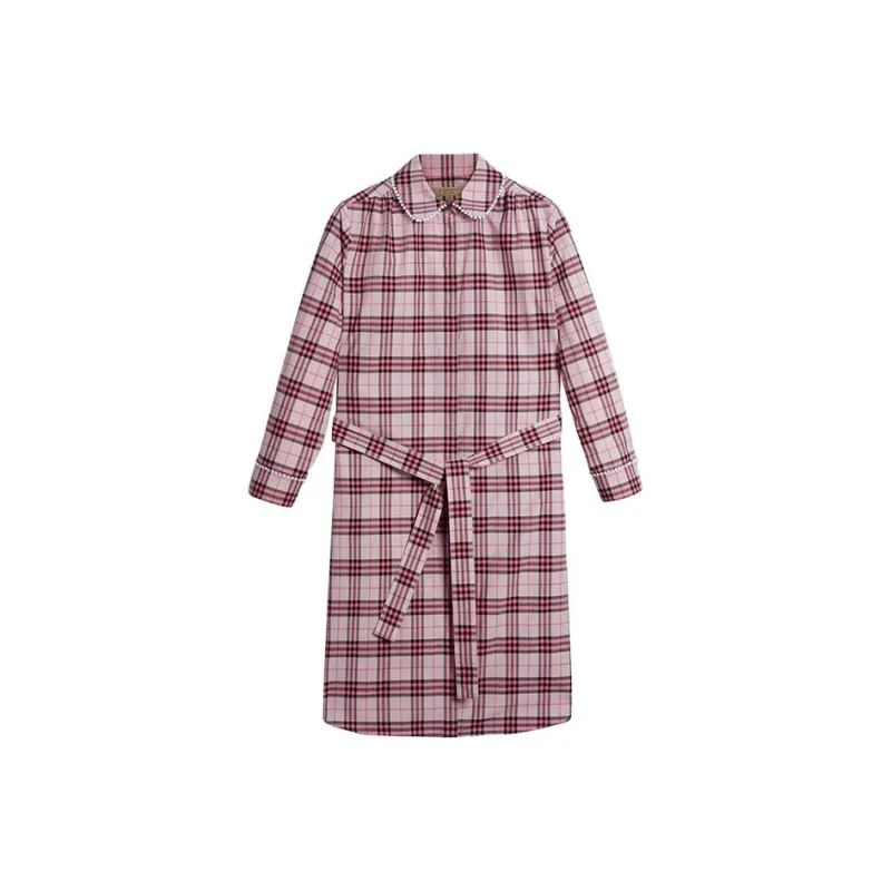 Burberry Long-Sleeved Dresses Women's Pink-0