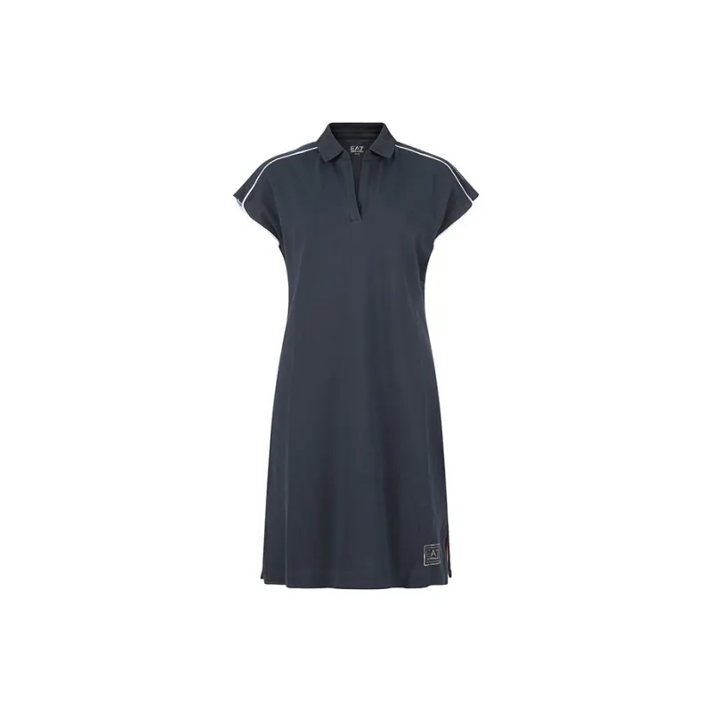 EMPORIO ARMANI EA7 SS23 Short Sleeved Dress Women's Marine Blue-0