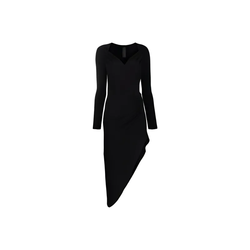 NORMA KAMALI Long sleeve Asymmetric hem Dress-0