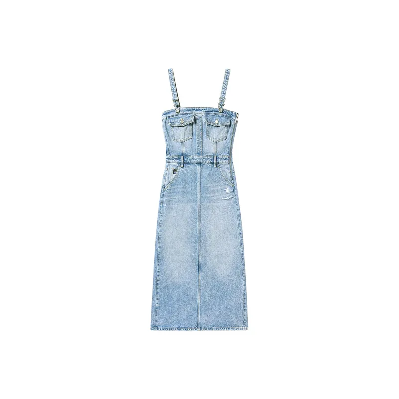 Miss Sixty Slip Dress Women's Light Blue-0
