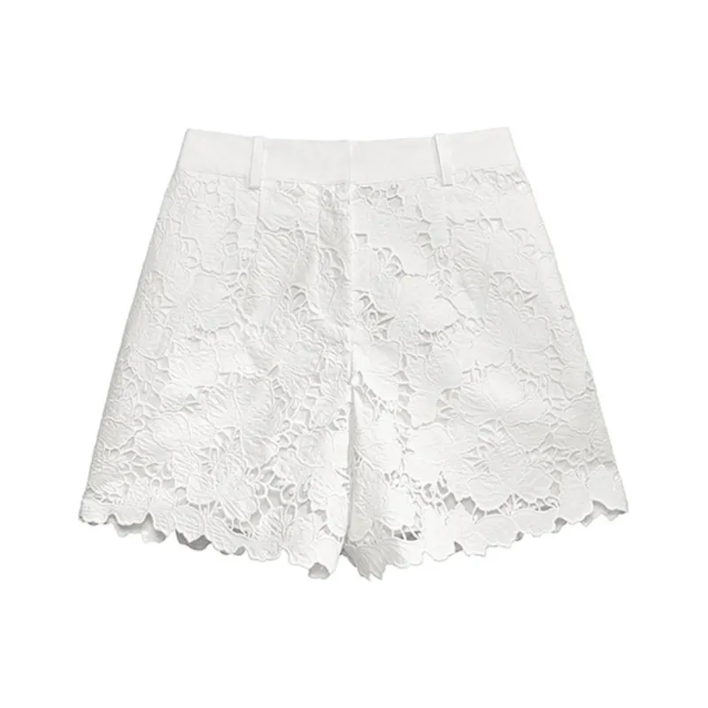 Self portrait Casual Shorts Women's Pure White-0
