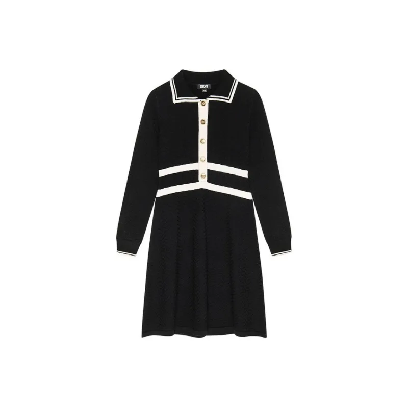 DKNY Long Sleeved Dress Women's Black-0