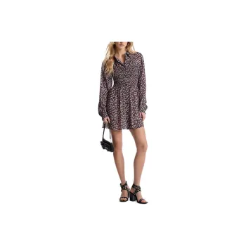 MICHAEL KORS Floral Print Georgette Smocked Shirtdress