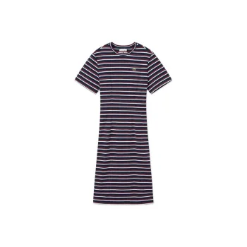 LACOSTE SS25 Short Sleeved Dresses Women's Red White/Dark Blue