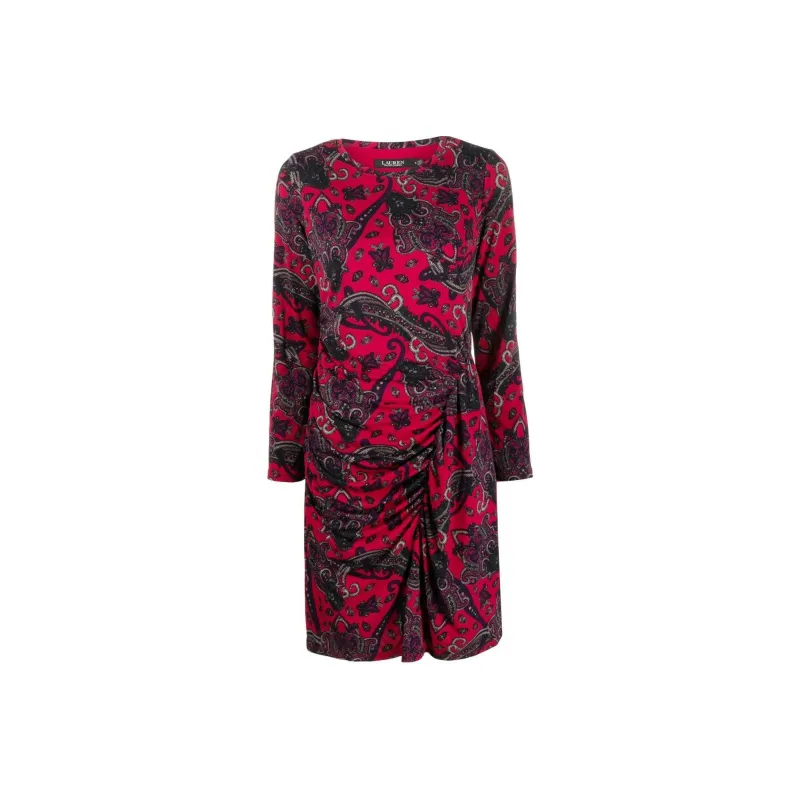 Polo Ralph Lauren Long Sleeved Dress Women's Dark Red-0
