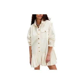 FREE PEOPLE Connor Mini Dress Long-Sleeved Dresses Women's Antique Ivory/Imitation Ivory White