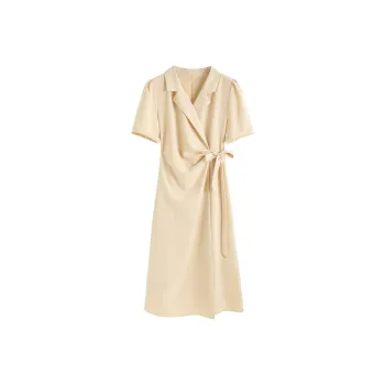 Short-Sleeved Dresses Women's Yellow