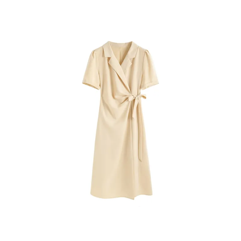 Short Sleeved Dresses Women's Yellow-0