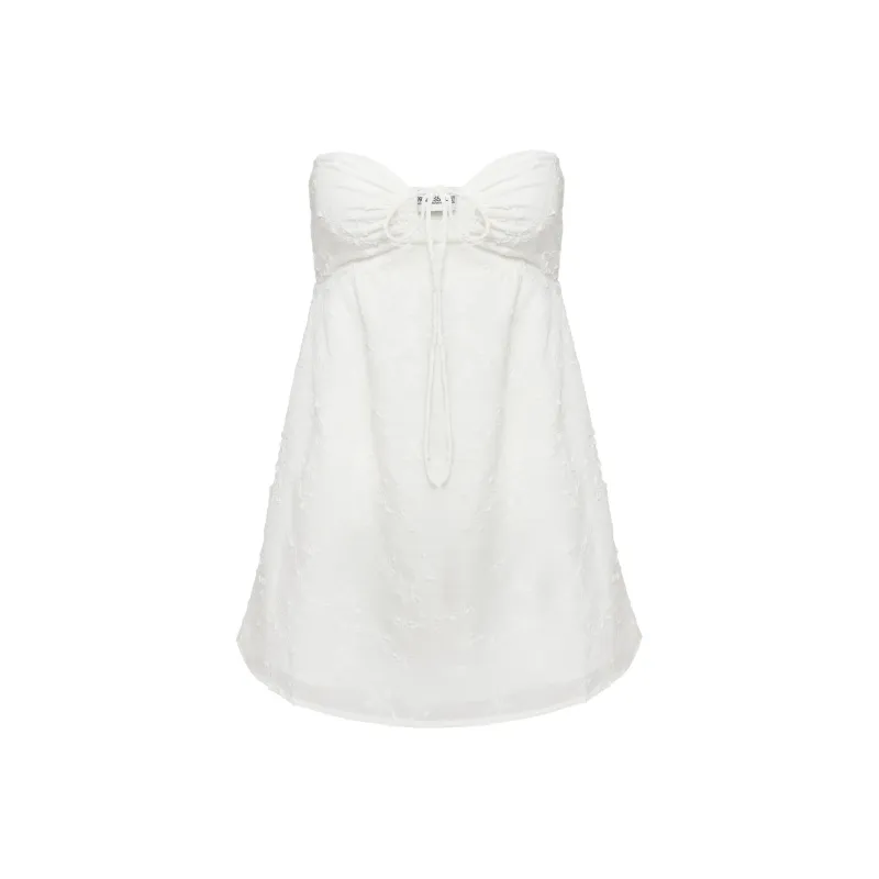 PRINCESS POLLY ROSENBERG STRAPLESS MINI DRESS Sleeveless Dress Women's White/White-0