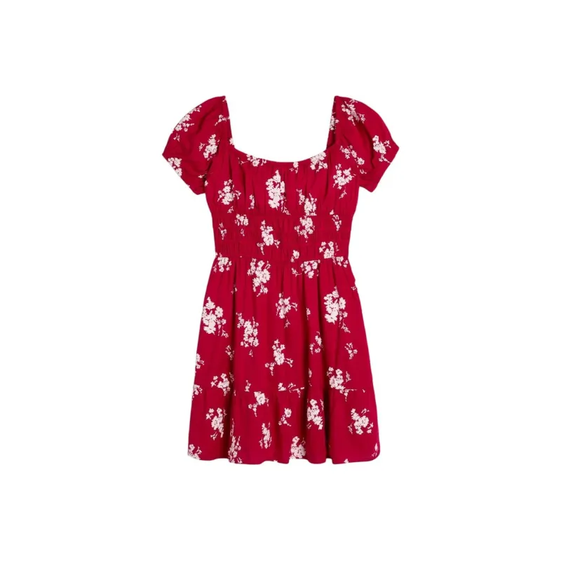 Hollister Short Sleeved Dress Women's Red-0