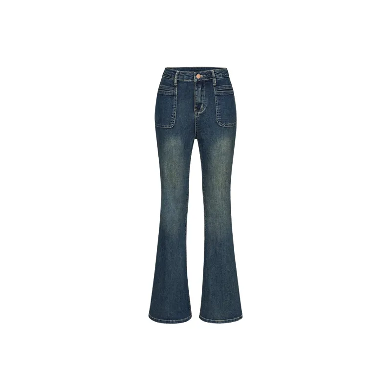 ZAZN Jeans Women's Washed Yellow Mud-0