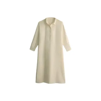 ZARA Long-Sleeved Dresses Women's Raw White
