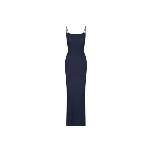 SKIMS SOFT LOUNGE LONG SLIP DRESS Slip Dress Women's NAVY/Marine Blue