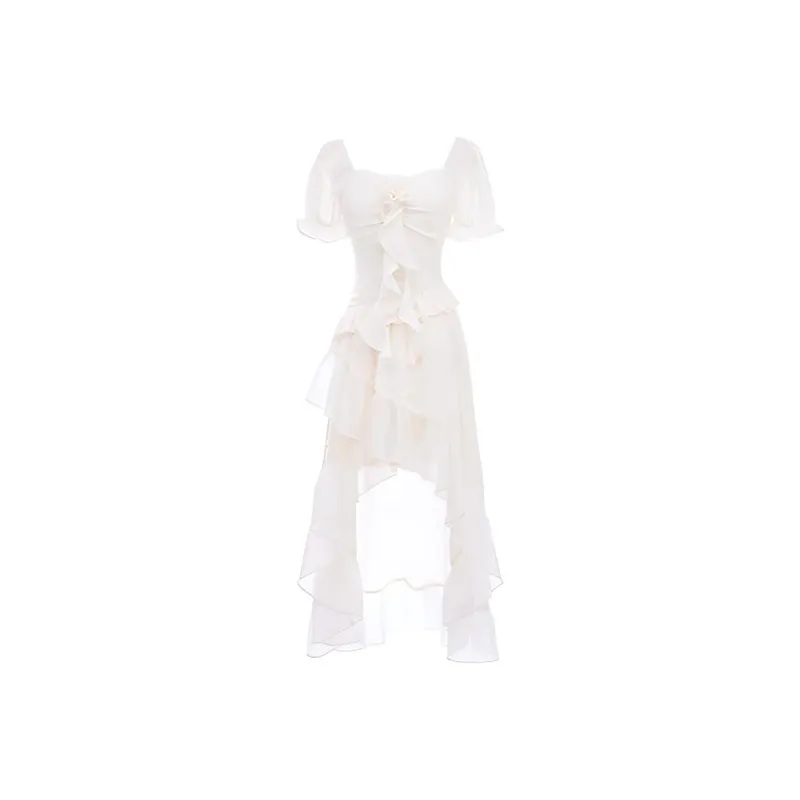 TURN UP Short Sleeved Dress Women's Gentle Apricot-0