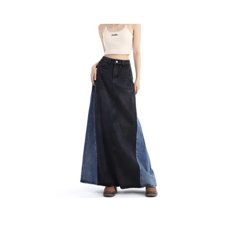ADOONGA Denim Long Skirts Women's-7