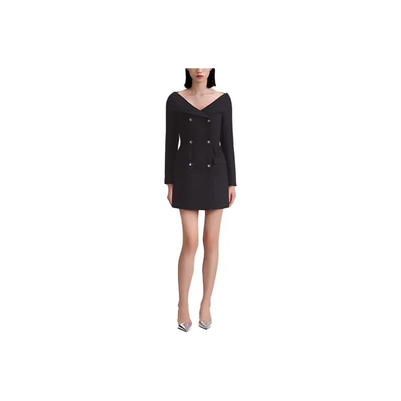 Self portrait Long Sleeved Dresses Women's Black-0