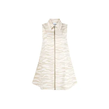 GANNI Zebra Printed Sleeveless Mini Dress