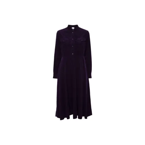 ASPESI Long-Sleeved Denim Midi Shirt Dress