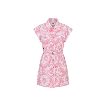 DIOR All Over Printed Belted Dress