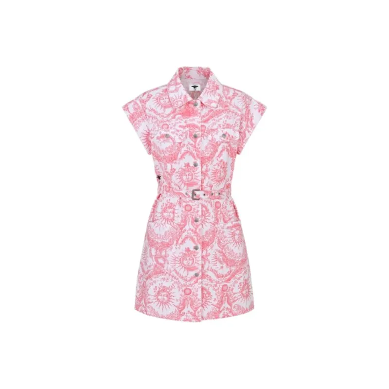 DIOR All Over Printed Belted Dress-0