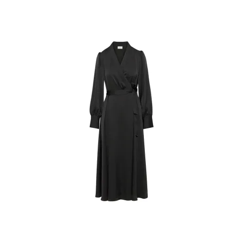 ARITZIA Babaton Hyde Satin Midi Dress Long-Sleeved Dresses Women's BLACK/Black