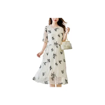 To The West Short Sleeved Dresses Women's Beige